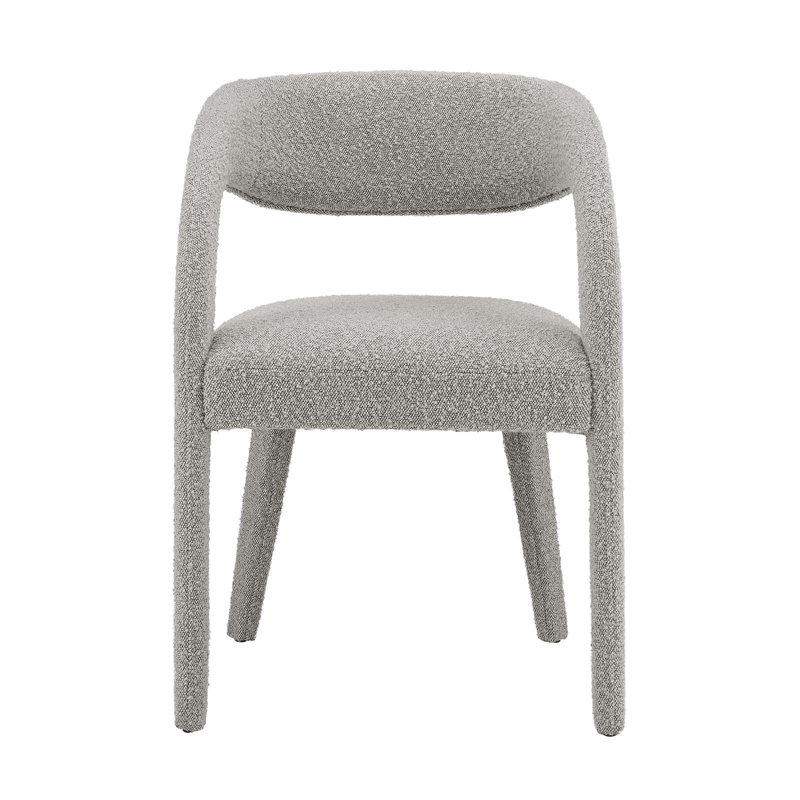 Taupe Boucle Upholstered Low Arm Chair Set