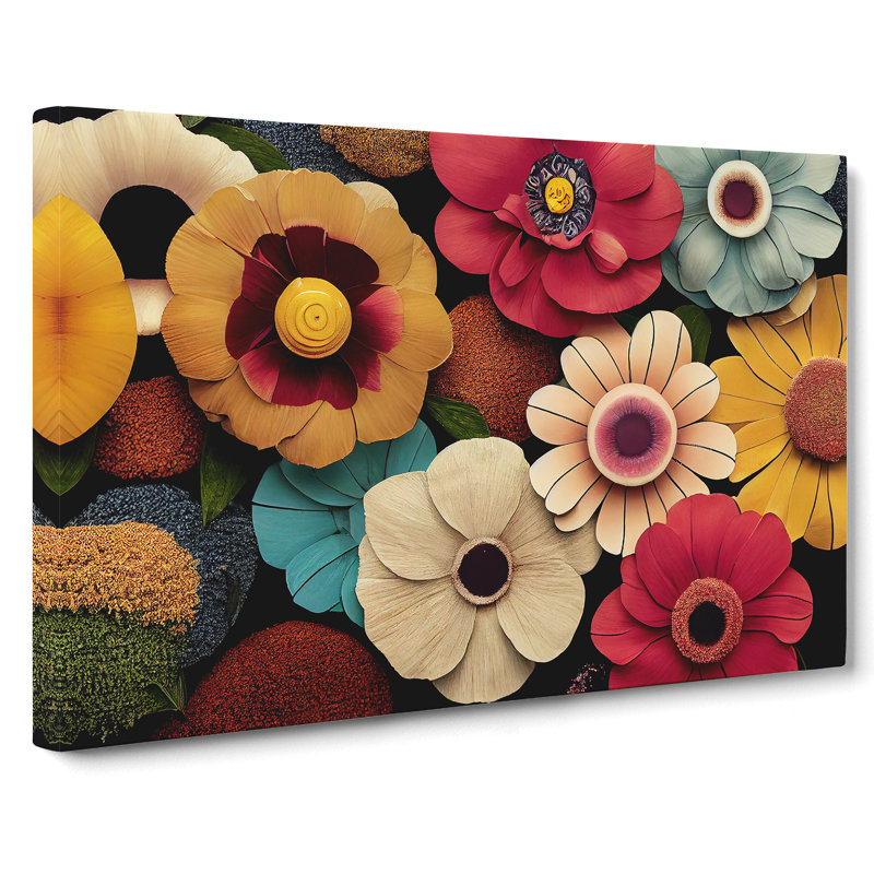 Beautiful Flower Market - Wrapped Canvas Print, 40cm H x 60cm W x 3cm D