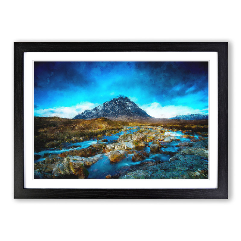 Glencoe in Scotland - Framed Print, 45cm H x 63cm W x 2cm D, Black Framed