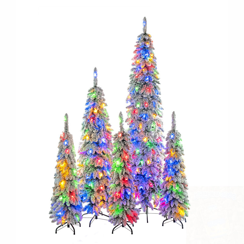 5-Piece Artificial Christmas Tree With Snow Flocking