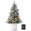 Arbre de Noël artificiel illuminé 3 pi avec lumières à DEL blanc chaud, arbre de Noël enneigé avec minuterie et base de boîte à lumière, ensemble de 1