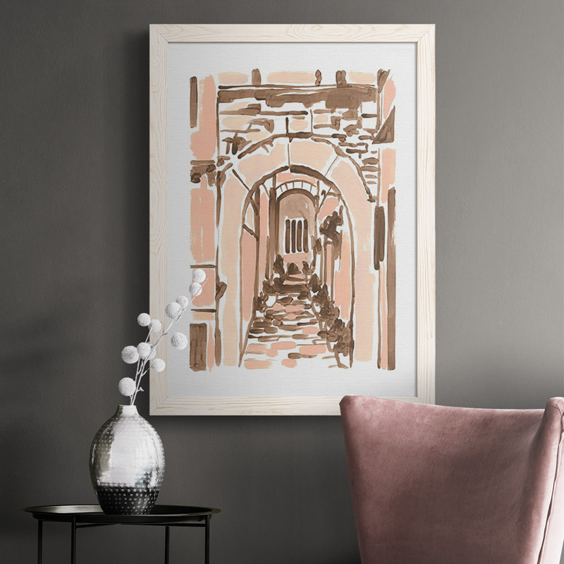 Blush Architecture Study III, reproduction d'art sur toile, Cadre blanc, H 43,5 po x l 31,5 po x P 1 po