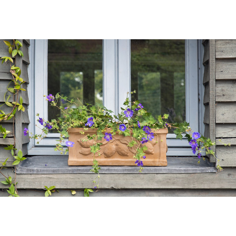 Zachariah Fiberglass Planter Box, 18 cm H x 47 cm W x 22 cm D