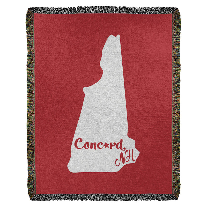 Jeté en coton tissé concord new hampshire, l 50 po x L 60 po, Rouge