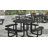 Darmit Round Steel Outdoor Picnic Table Umbrella Hole , 82.5 " W 82.5 " D-726964951
