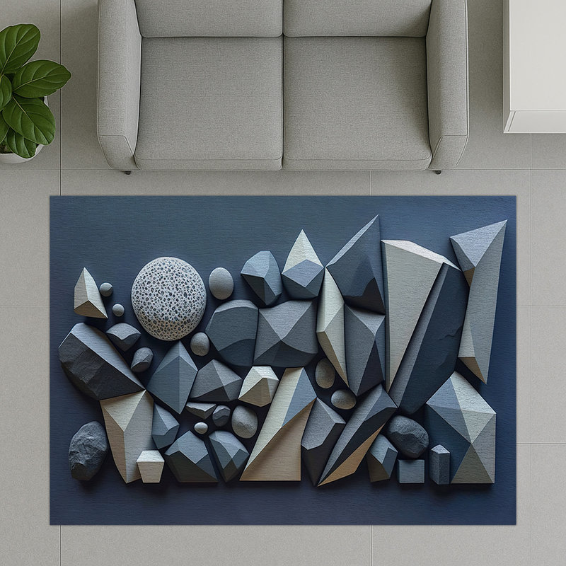 Stone Area Rug, Runner 70 x 140 cm