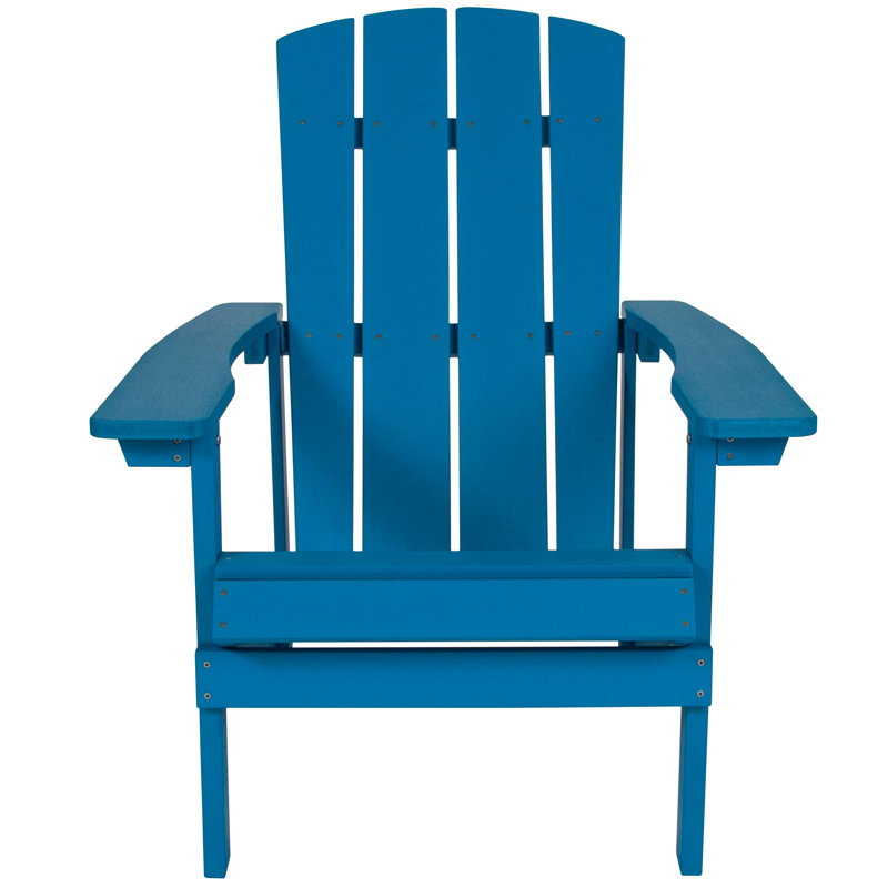 Commercial All-Weather Adirondack Chair in Faux Wood, Blue