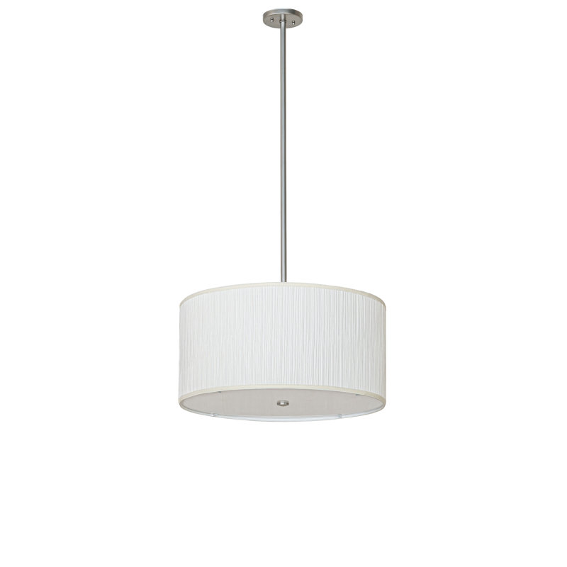 24" Wide Cilindro Mushroom Pleated Textrene Pendant
