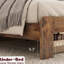 Structure de lit plateforme en bois robuste avec beaucoup de rangement sous le lit, offrant une surface de sommeil stable et un assemblage facile pour une chambre confortable