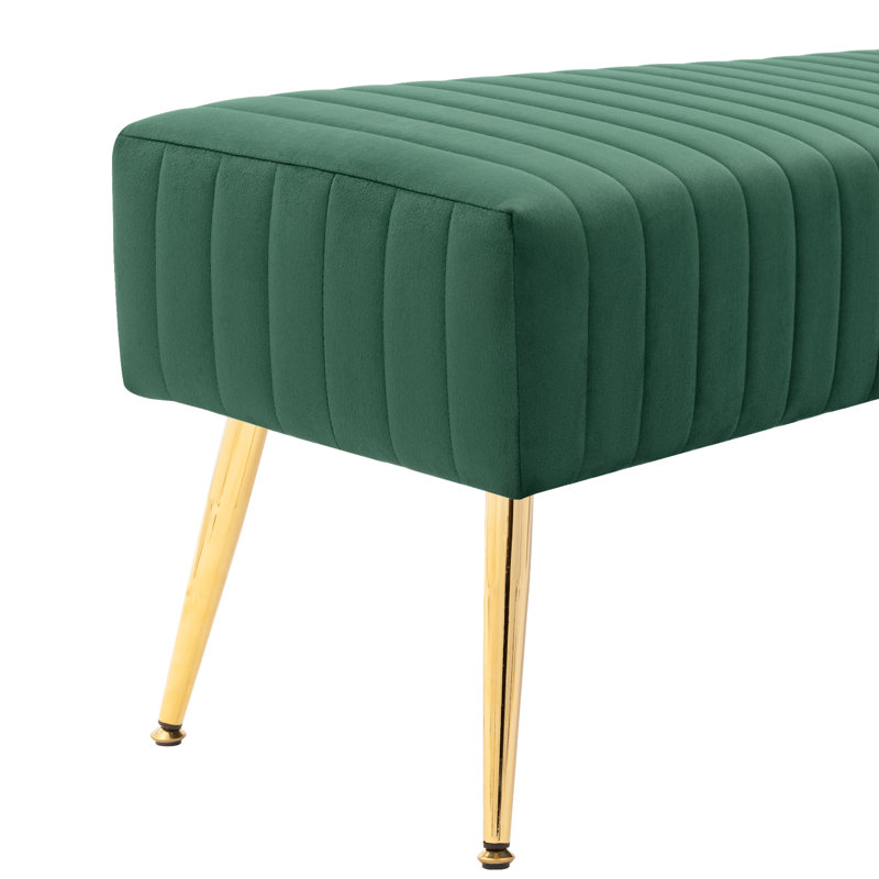 Banc en velours Rodjanae, Vert foncé