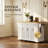 54" Black Farmhouse Kitchen Island with Drop Leaf, 4 Doors & 3 Drawers, Rubber Wood Top, Wheels-1243030381