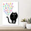 Cute Black Cat With Alphabet Letters By Carla Daly Colorful Whimsical Contemporary Cat Wall Art Print-55407877