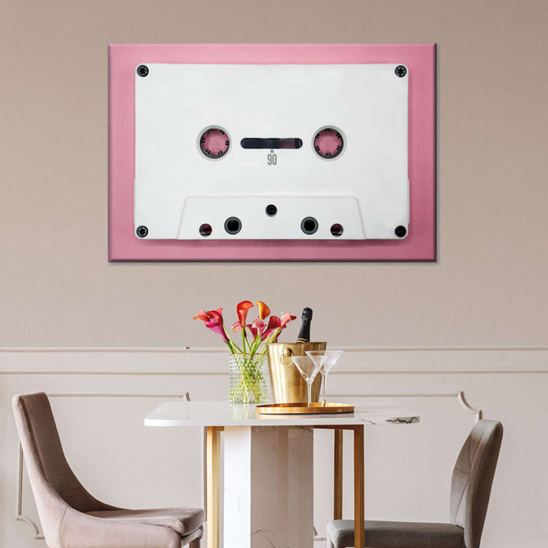 Cassette blanche - impression sur toile tendue, H 26 po x l 39 po x P 1,25 po