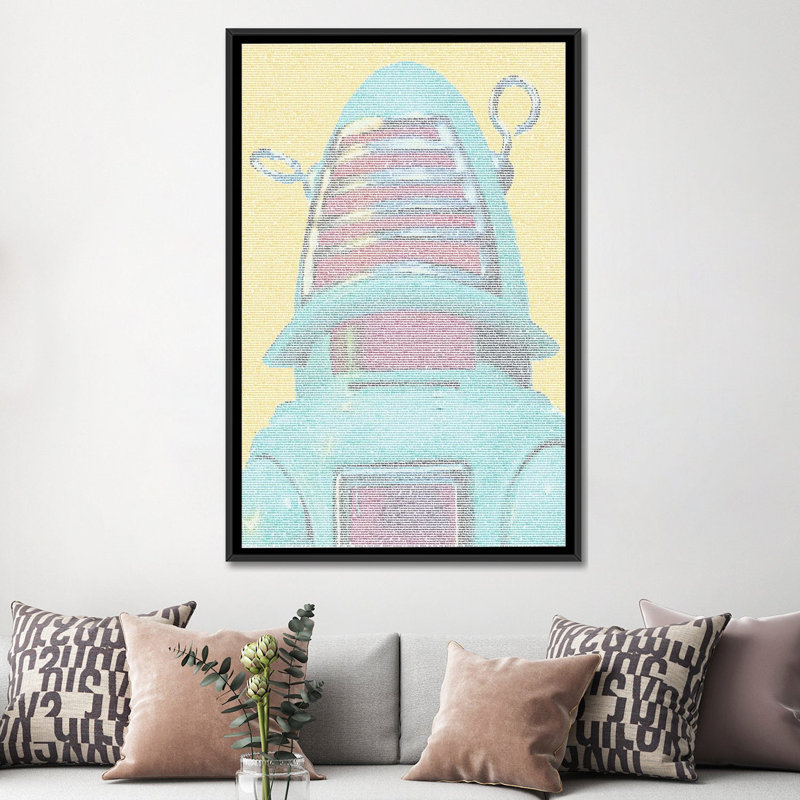 " Rossum " by Robotic Ewe, 60" H x 40" W x 1.5" D, Black Framed Canvas, No Mat