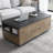 Lift-Top Coffee Table With 4 Stools,3-In-1 Multifunctional Center Table