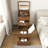 3-in-1 Vanity Desk with Lighted Mirror & Stool, Flip Top Makeup Dressing Table, Compact Storage for Bedroom, Bathroom, Dressing Room (18.9"L, Walnut)-1660461499