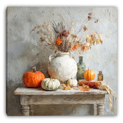 Rustic Harvest Still Life Wrapped Canvas Wall Art