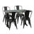 Solid Wood Top Metal Base Dining Table-72770786