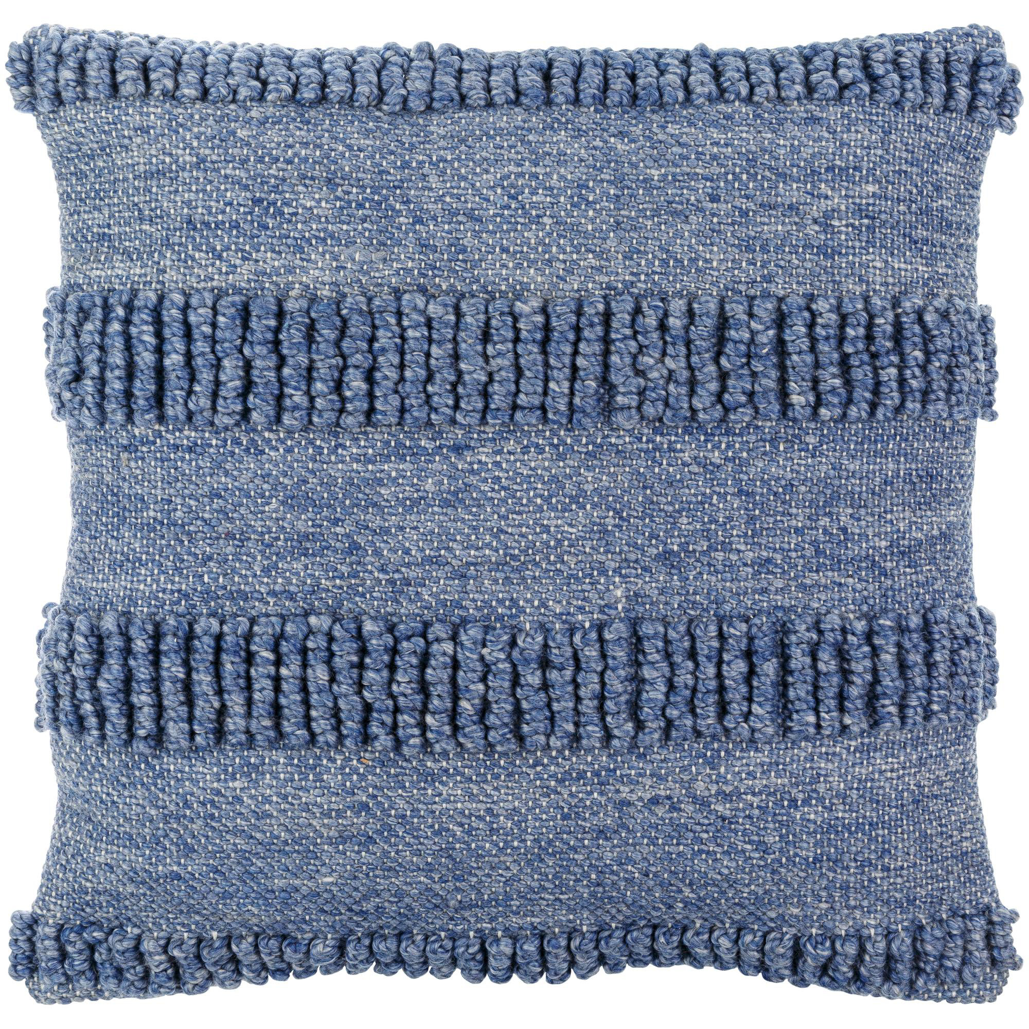 Fernan Striped Throw Pillow, Down, Blue, 20"H x 20"W