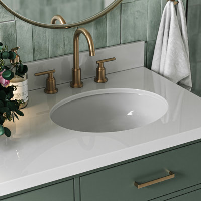 Odle Solid Wood Double Bathroom Vanity with 1.5'' White Quartz Top