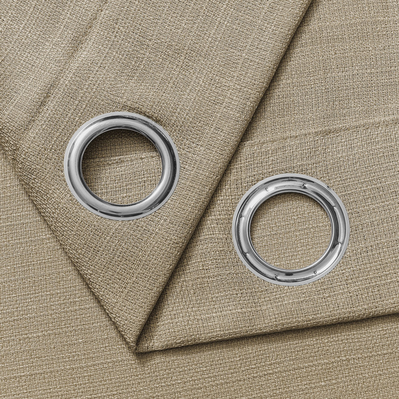 Ensemble de rideaux en polyester filtrant la lumière Draycott (ensemble de 2), L 52 po x L 90 po, Cappuccino