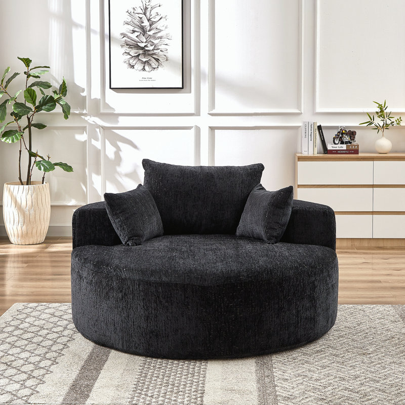 Fauteuil-lit moderne pour salon, chambre à coucher, Tissu noir