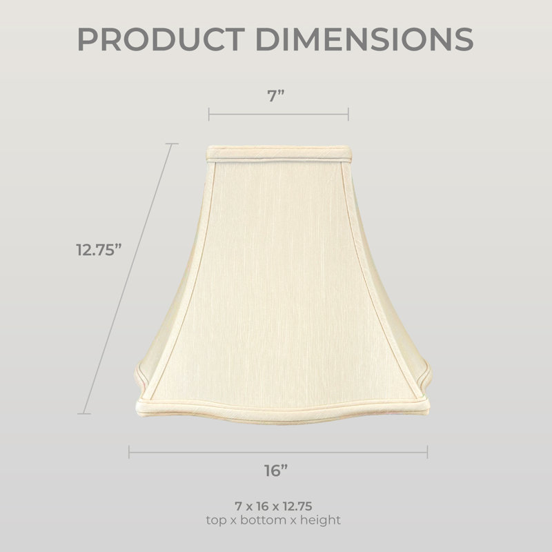 Abat-jour cloche en soie / shantung (Uno), H 12,75 po x l 16 po x P 16 po, Beige