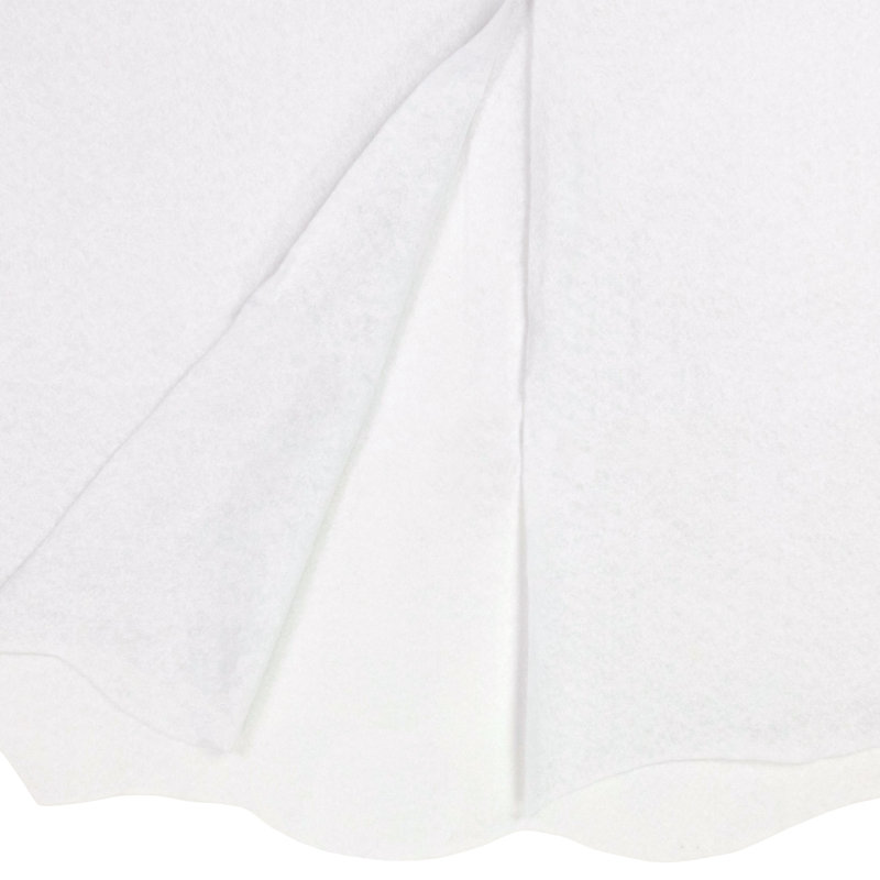 White Felt Scalloped Edge 48" Christmas Tree Skirt