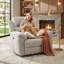 Fauteuil inclinable électrique tapissier de 43,3 po Callendale avec charge USB et de type C-892531435