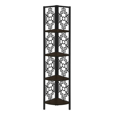 Bookshelf, Bookcase, Etagere, Corner, 4 Tier, Office, Bedroom, Laminate, Metal, Transitional