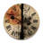 Harmony Circular Abstract Orange White Black I - Modern Geometric Oversized Wood Wall Clock-48470578
