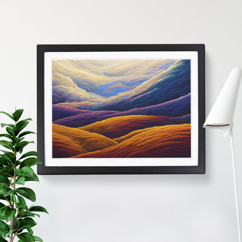 Stimulating Mountains - Framed Print, 46cm H x 64cm W x 2cm D, Black Framed