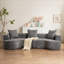 Canapé moderne en velours côtelé Sofas, 3 coussins inclus pour le salon, crème et amp; Gris ardoise | Gris | Mousse et ressort