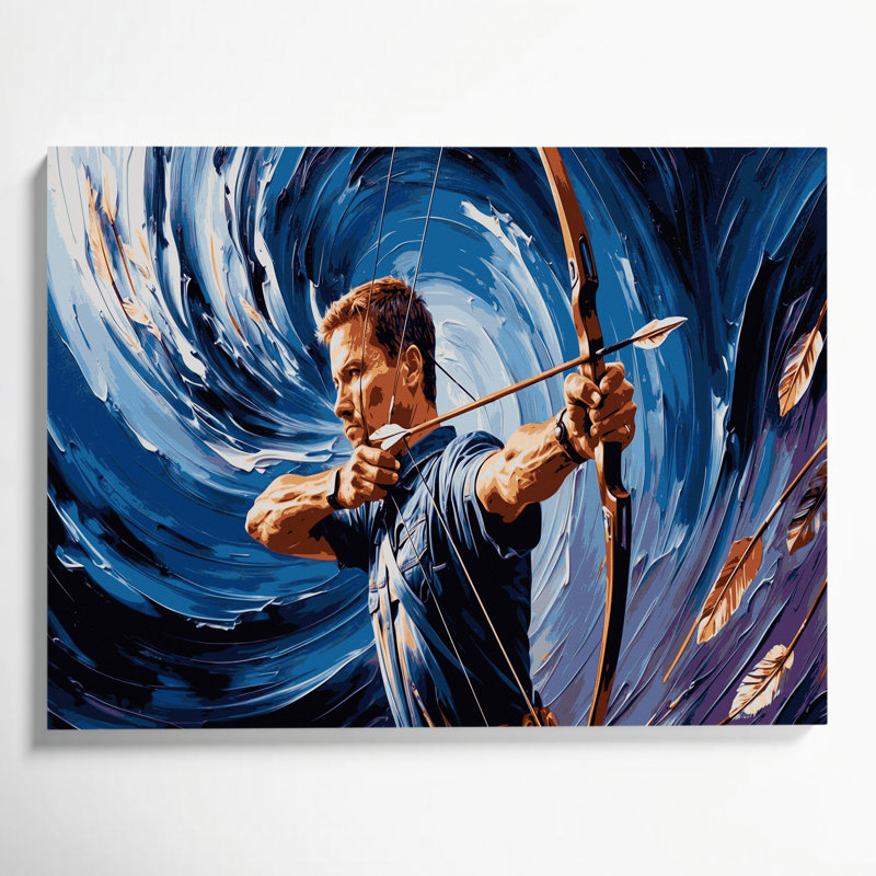 Sports Archery Grey Canvas Wall Art, 16" H x 20" W
