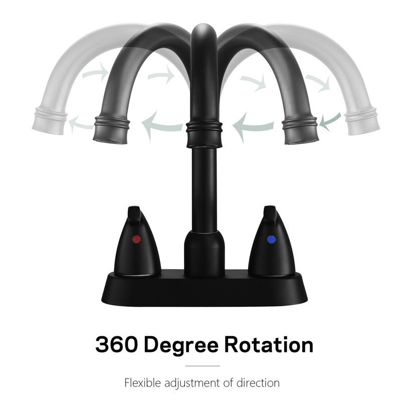 Matte Black Bathroom Faucet - 4 Inch 2 Handle Style. Built From Stainless Steel For Superior Durability And Corrosion Resistance. Two Lever Handles Precise Control Of Water Flow Temperature. Pop Up