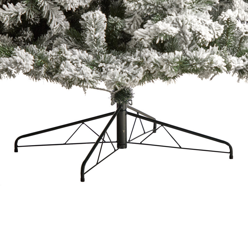 Sapin de Noël floqué avec lumières DEL, H 3 pi