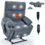 Fauteuil inclinable à double moteur en chenille à position infinie avec massage par vibration à 8 points, chauffage lombaire et porte-gobelets doubles-16472081
