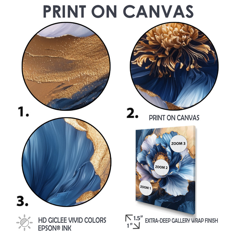 Golden Dream, pivoine III, art mural, H 20 po x l 12 po, Reproduction avec cadre flottant, Blanc