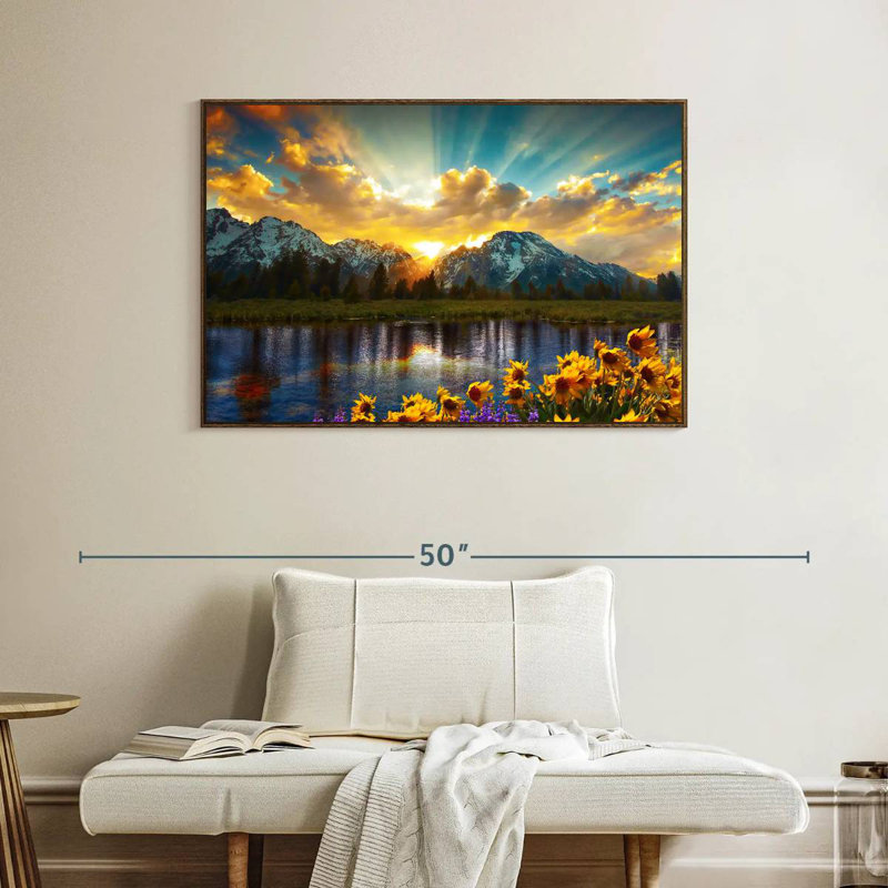Grand Teton, Cadre flottant noyer, 40 po x 27 po