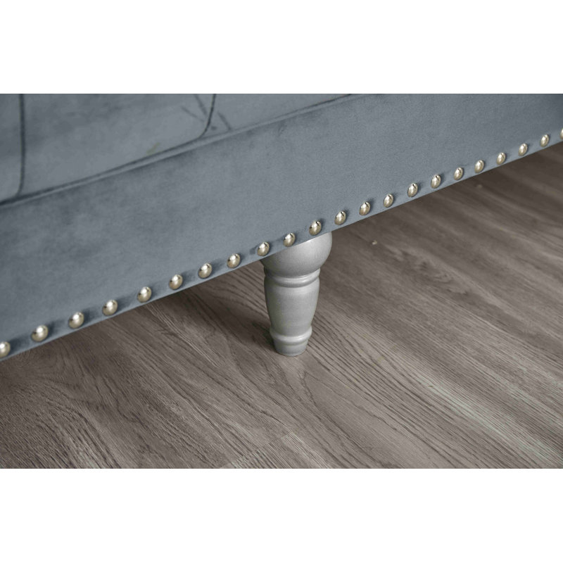 2 - Piece Velvet Living Room Set, Gray