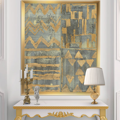 « gold geometric tapisserie iii », reproduction d’image sur toile