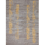 Vaheed Ta-2 Hand Knotted Area Rug in Brown/Yellow/Nirvana Silver