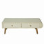 Table basse avec plateau en faux marbre plaqué, table basse moderne Mid-Century avec tiroir cannelé et pieds en bois massif, table basse pour le salon, la salle à manger, le bureau-133473282-133473283
