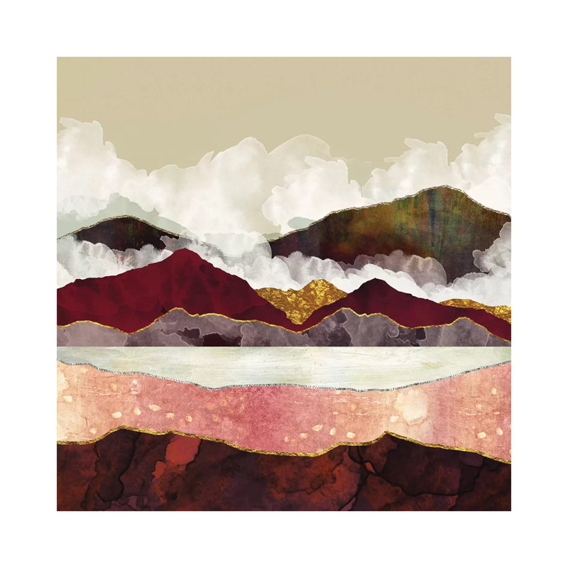 Melon Mountains - impression d'art graphique, Aucun mat, H 37 po x l 37 po x P 1,5 po, Toile tendue
