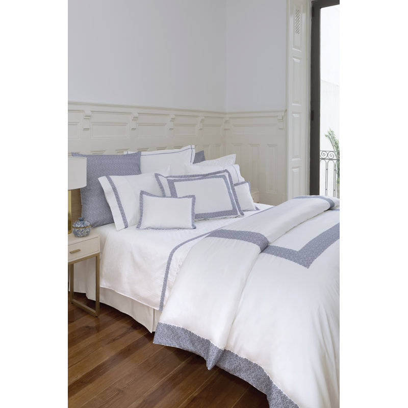Malone_Duvet Cover, Twin Duvet Cover, White/Blue