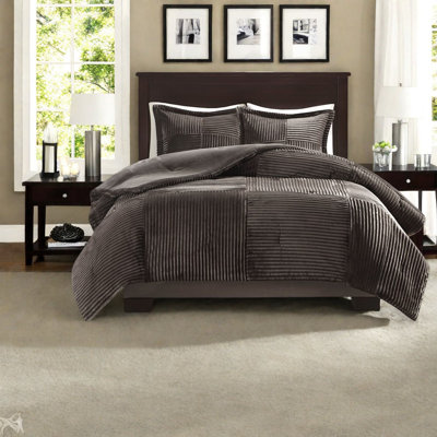 Plush King/cal King Bedding Sets, Hypoallergenic Polyester Comforter For Modern Bedrooms