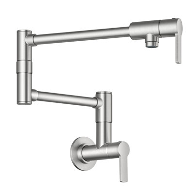 KRAUS Oletto Wall Mount Pot Filler Kitchen Faucet With Retractable Arm In Spot-Free Stainless Steel