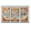 Ancienne carte du monde, impression sur toile, cadre flottant 3 pièces-2121391300-2121391303