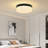 12" Flush Mount Ceiling Light, 5Cct Dimmable With Milky Glass Shade, Matte Black Finish For Living Room Bedroom（Set Of 2）