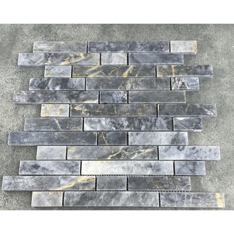 Carreau de mosaïque linéaire en marbre 1 po x 1 po pour mur et plancher